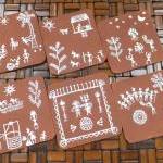 Warli Art Coaster Set Of 6 In Ochre &..