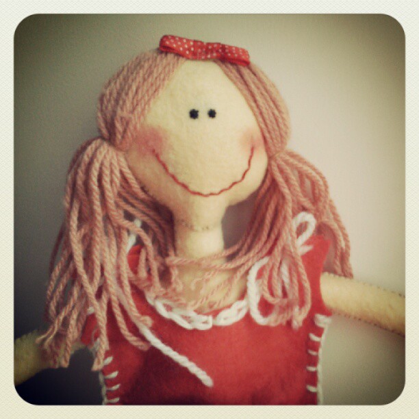 Lizzie - A Handmade Doll In Felt, Felt Doll, Handmade Doll